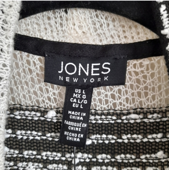 Jones New York Monochrome Striped Cardigan - Picture 2 of 8